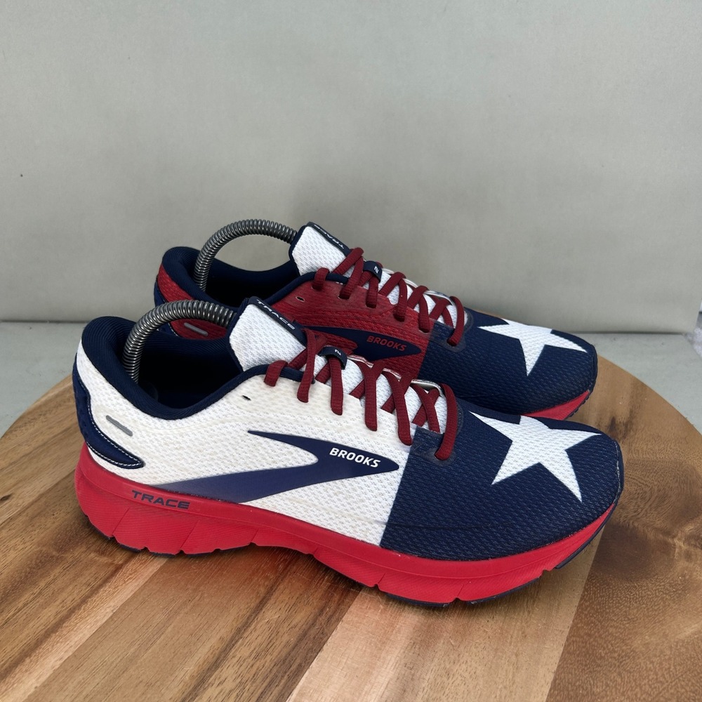 Brooks Trace 2 Running Shoes Womens 10 B Lone Star Texas Flag Cushioned Comfort